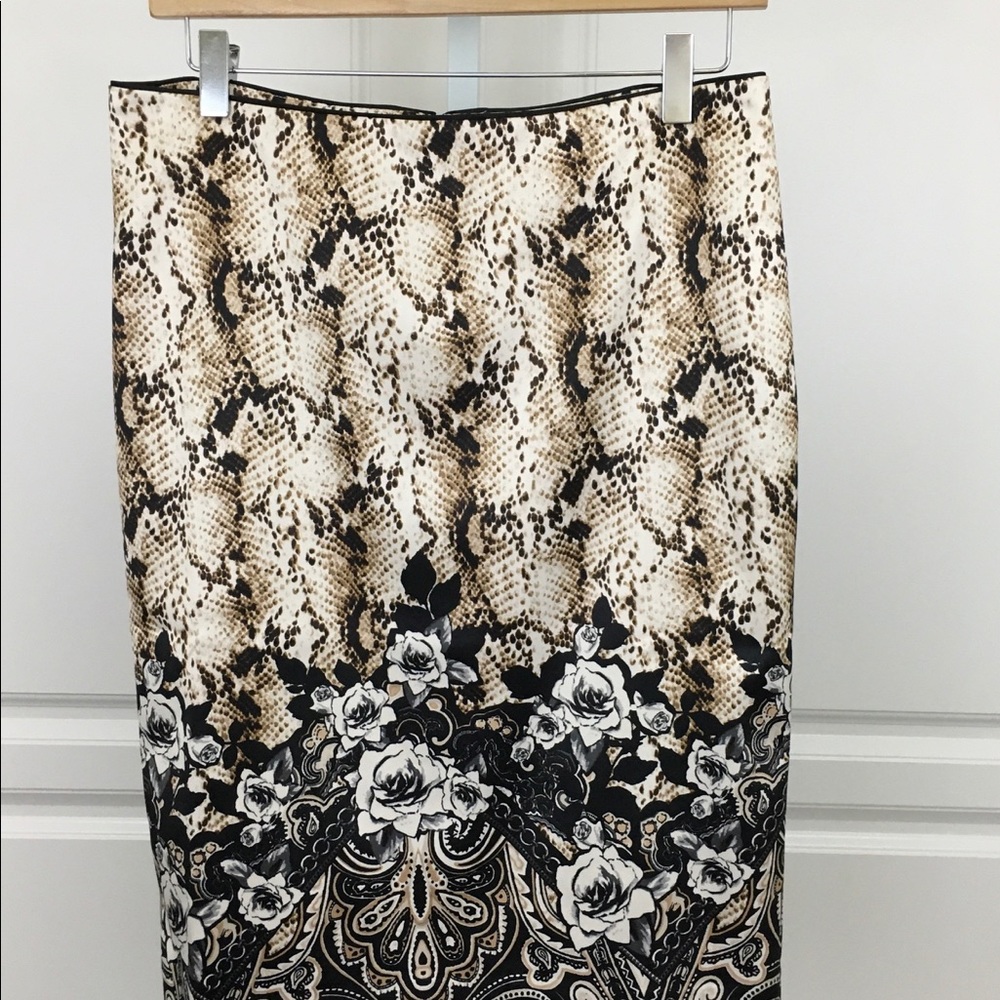 White House Black Market Snake Print Skirt